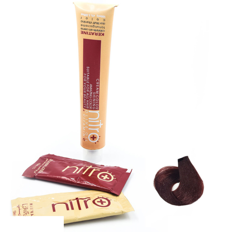 رنگ مو نیترو سری Keratine شماره 6.55 رنگ بلوند ماهاگونی تیره