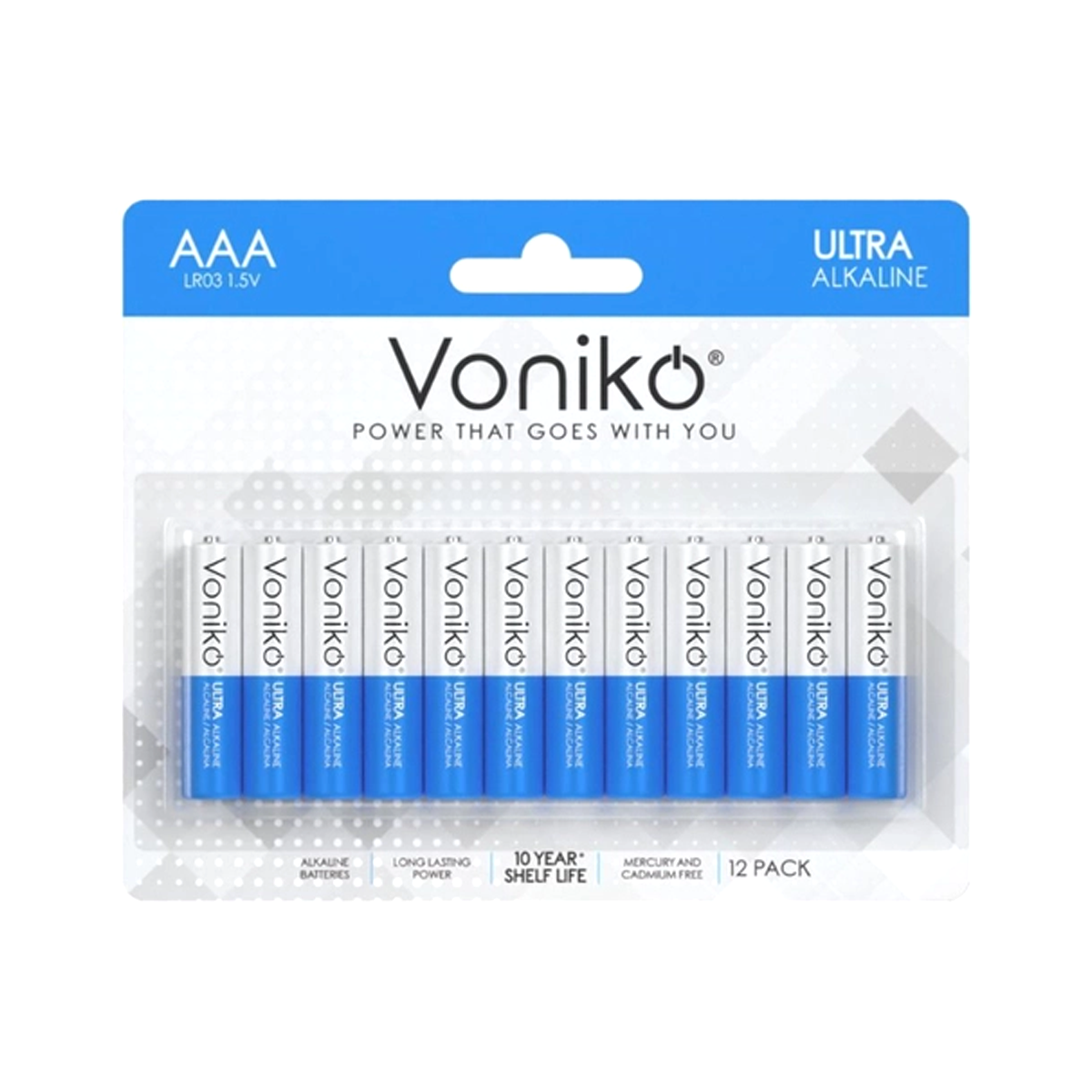 باتری نیم قلمی ونیکو مدل LR03 بسته 12 عددی