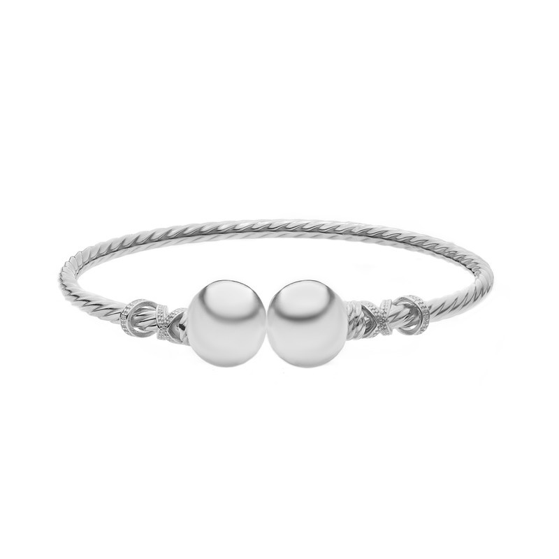 بنگل طلا 18 عیار زنانه ماوی گالری مدل گوی صدف بنگل طلا 18 عیار زنانه ماوی گالری مدل گوی صدف