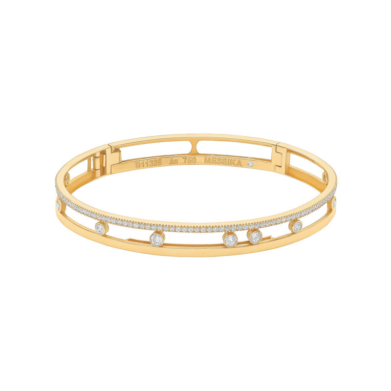 بنگل طلا 18 عیار زنانه ماوی گالری مدل مسیکا نگین دار بنگل طلا 18 عیار زنانه ماوی گالری مدل مسیکا نگین دار