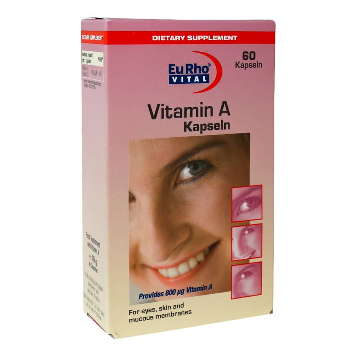 کپسول ویتامین A یوروویتال بسته 60 عددی