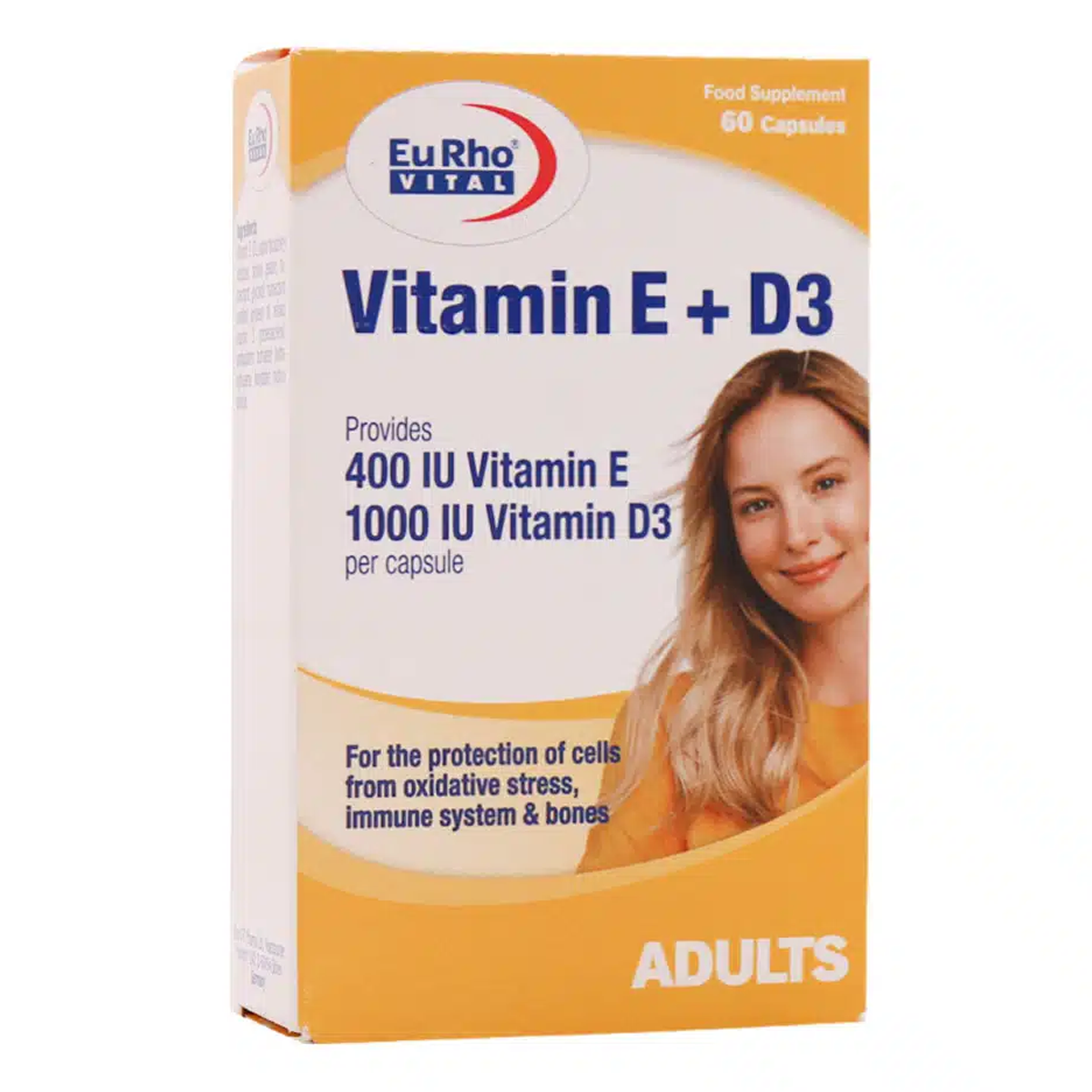 کپسول ویتامین E و D3 یوروویتال بسته 60 عددی