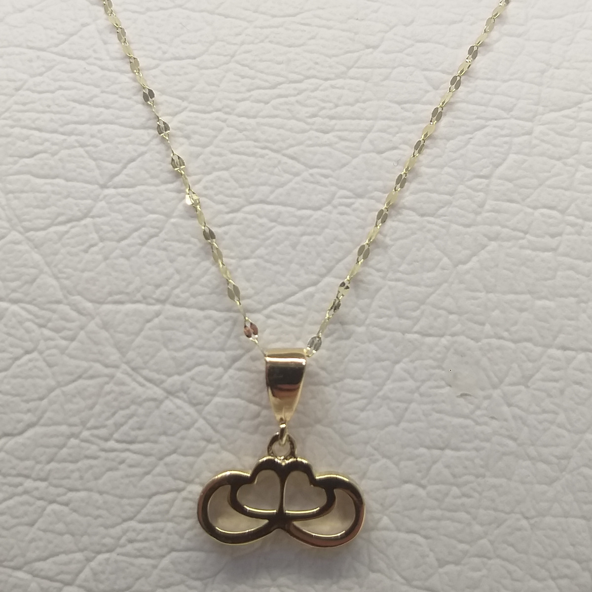 آویز گردنبند طلا 18 عیار زنانه لاوندر طرح دو قلب بینهایت کد 225