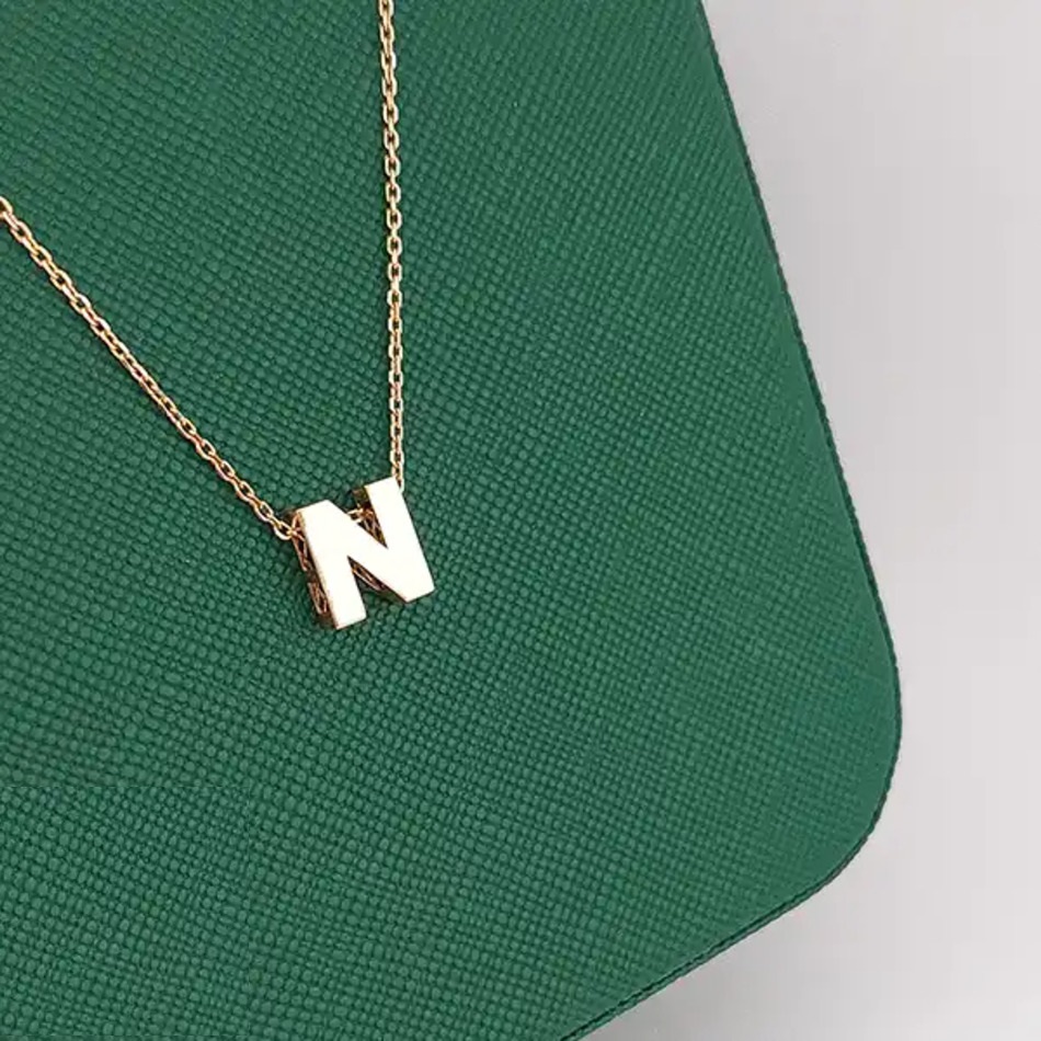 آویز طلا 18 عیار زنانه حرف N کد 538