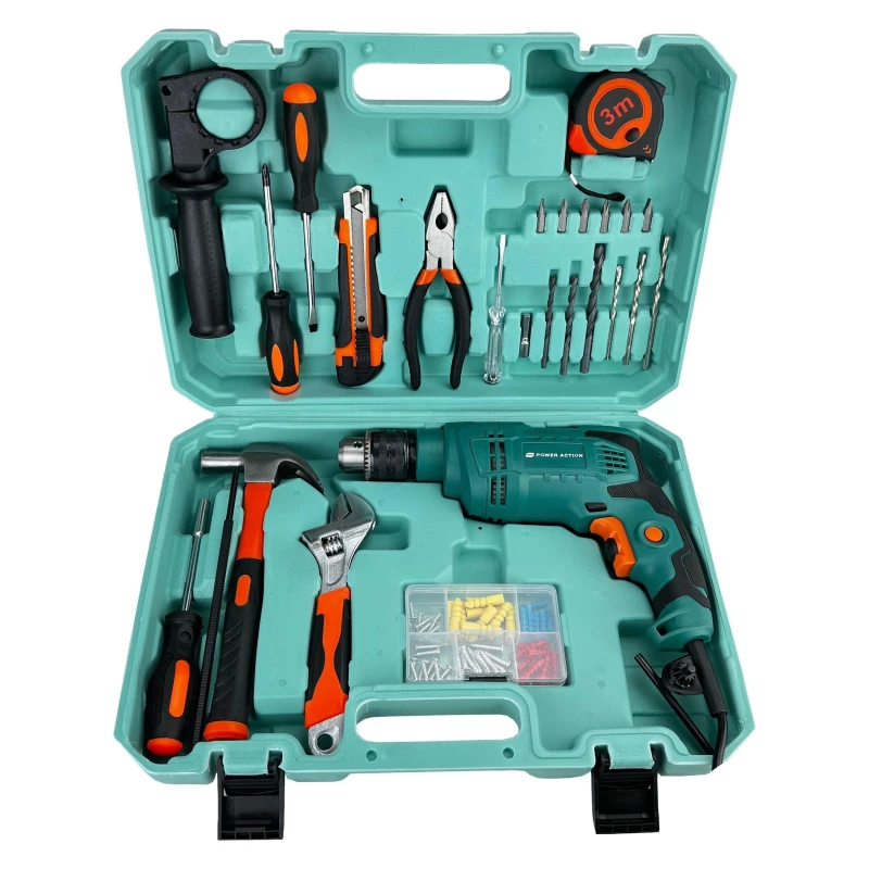 دریل چکشی پاور اکشن مدل ID 750-B مجموعه 28 عددی-چند رنگ دریل چکشی پاور اکشن مدل ID 750-B مجموعه 28 عددی-چند رنگ