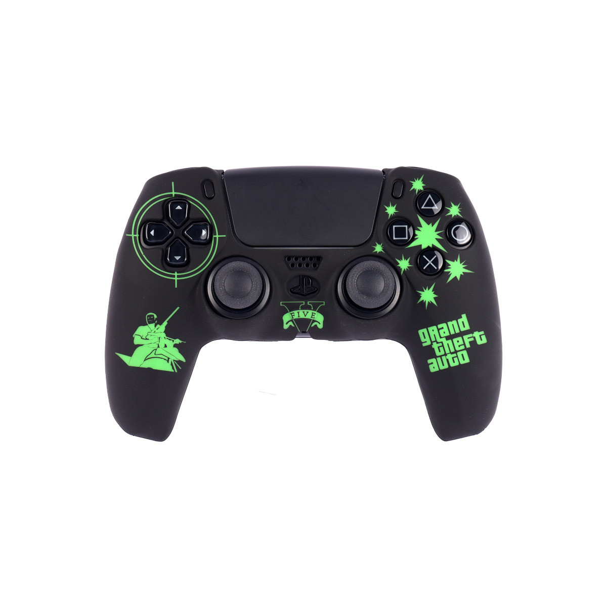 روکش دسته بازی PS5 مدل Deadskull GTA V کد 3-مشکی سبز روکش دسته بازی PS5 مدل Deadskull GTA V کد 3-مشکی سبز