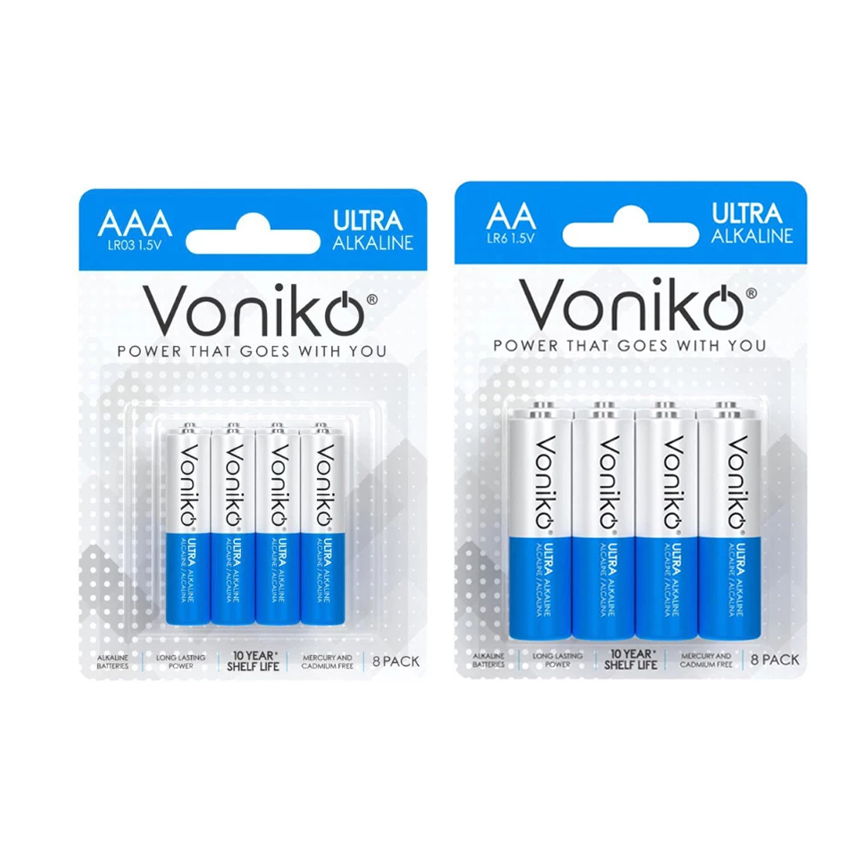 باتری نیم قلمی ونیکو مدل LR03 بسته 8 عددی به همراه باتری قلمی ونیکو مدل LR6 بسته 8 عددی باتری نیم قلمی ونیکو مدل LR03 بسته 8 عددی به همراه باتری قلمی ونیکو مدل LR6 بسته 8 عددی