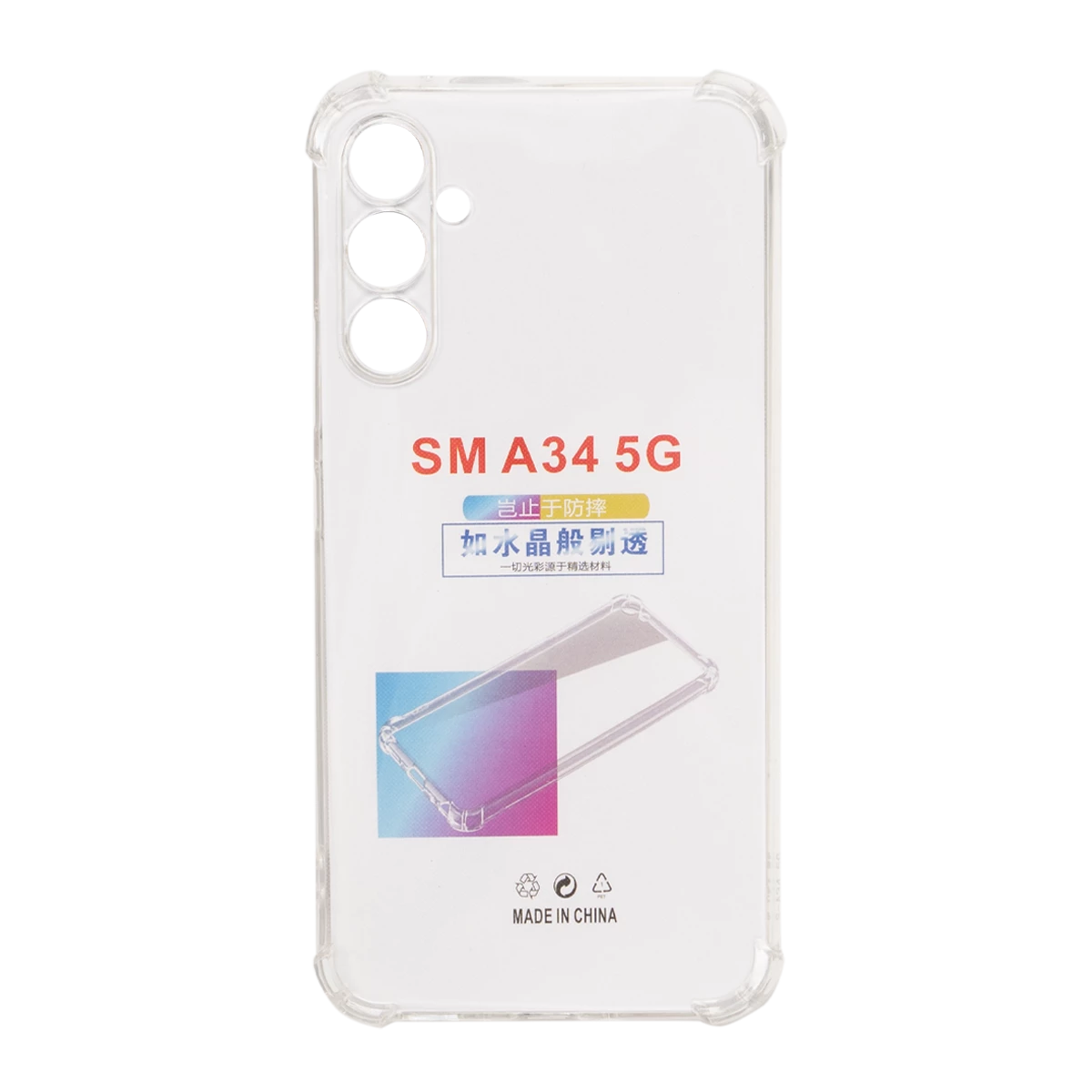 کاور گوشی سامسونگ Galaxy A34 مدل ژله ای محافظ لنزدار -بی رنگ شفاف