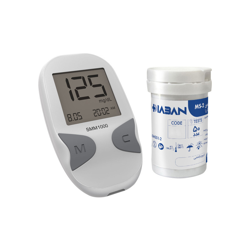 دستگاه تست قند خون دیابان مدل SMM 1000 به همراه نوار تست قند خون بسته 50 عددی