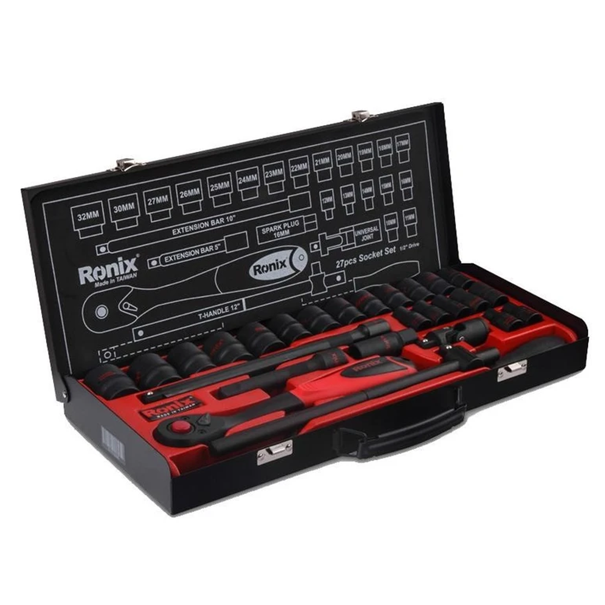 مجموعه 27 عددی آچار بکس و سری بکس رونیکس کد RH-2627