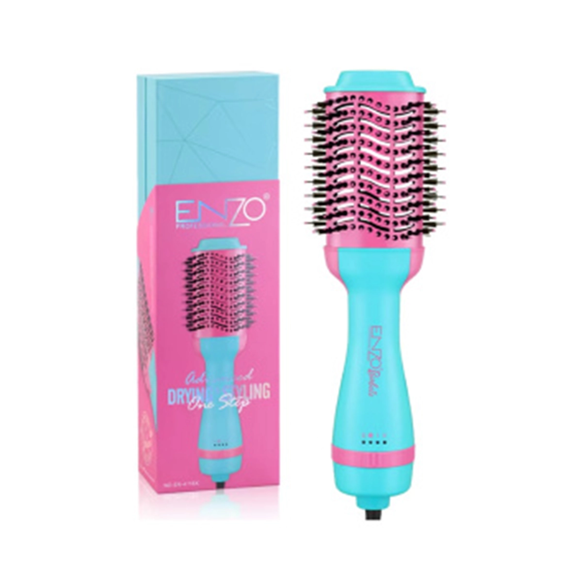 برس حرارتی حجم دهنده انزو سری باربی مدل EN-4118X-صورتی آبی