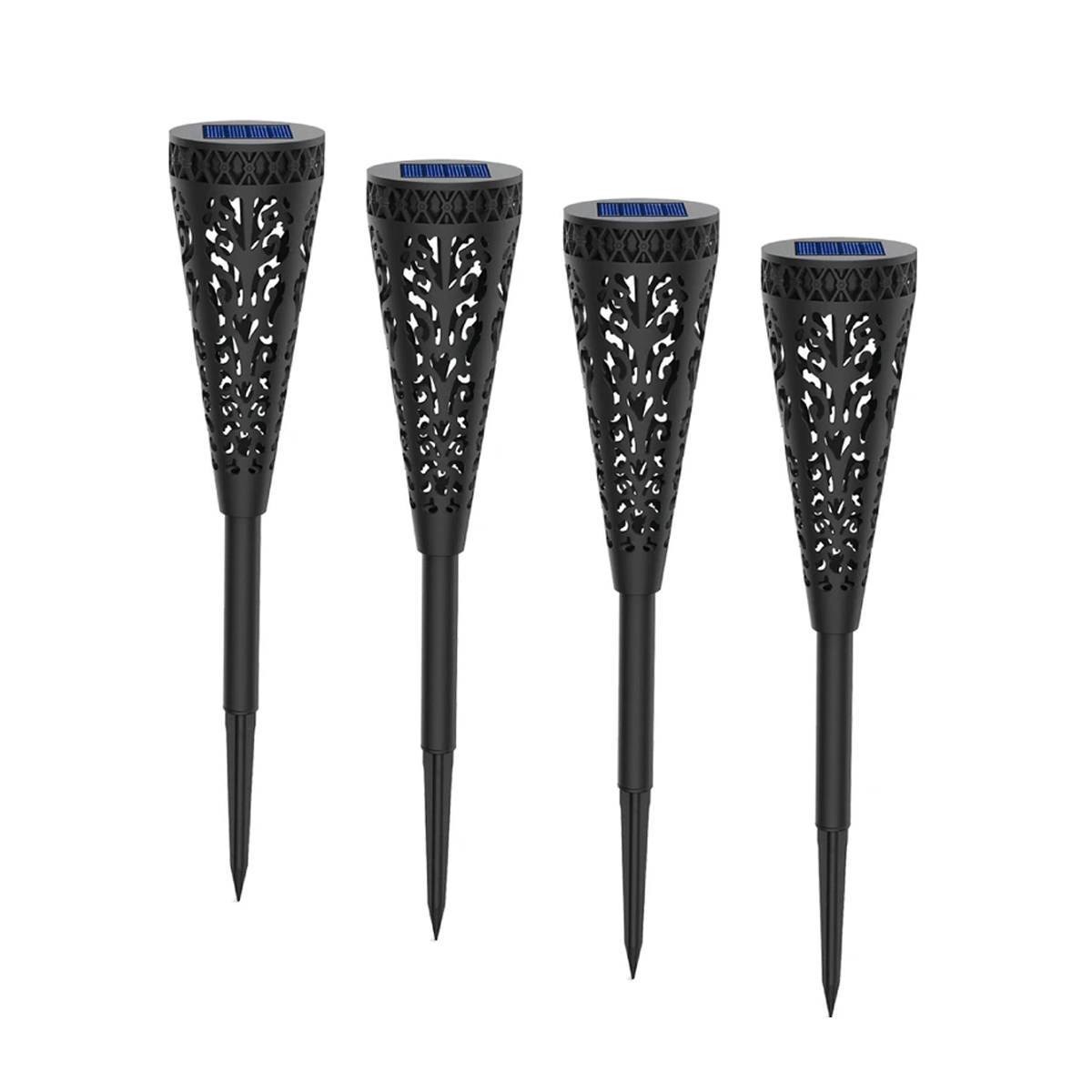 چراغ پارکی خورشیدی مدل مخروطی مجموعه 4 عددی