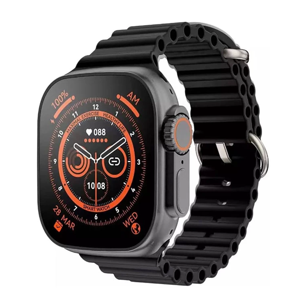 ساعت هوشمند هیسکا مدل Watch Ultra Pro-بدنه خاکستری بند خاکستری