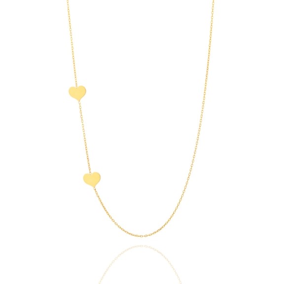 گردنبند طلا 18عیار اپال گلد مدل  دو قلب N856