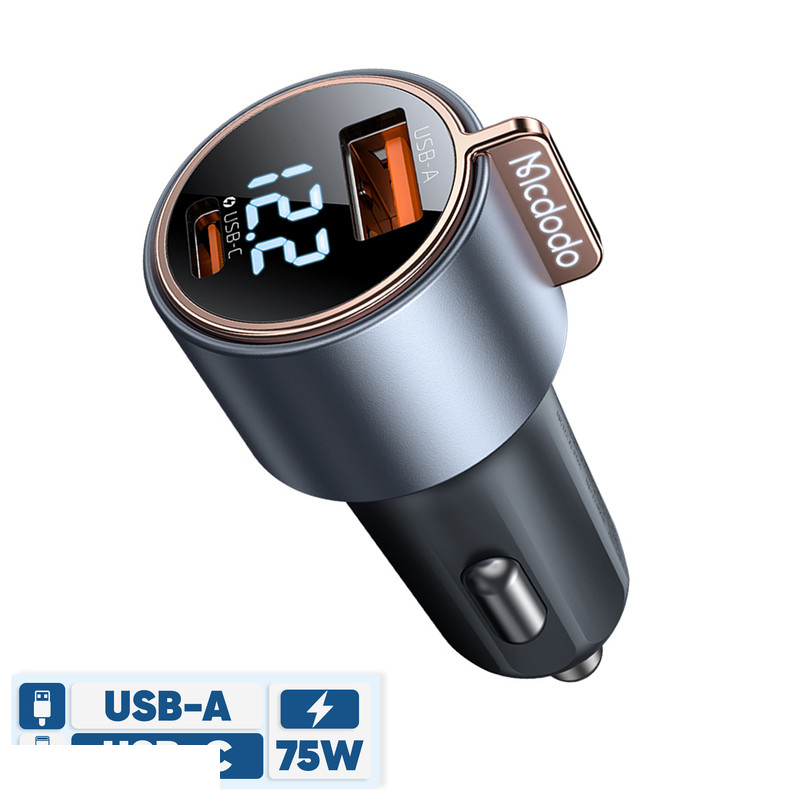 شارژر فندکی 75وات دو پورت مک دودو مدل CC-3690 شارژر فندکی 75وات دو پورت مک دودو مدل CC-3690