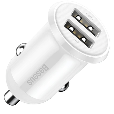 شارژر فندکی باسئوس مدل Grain Pro-سفید