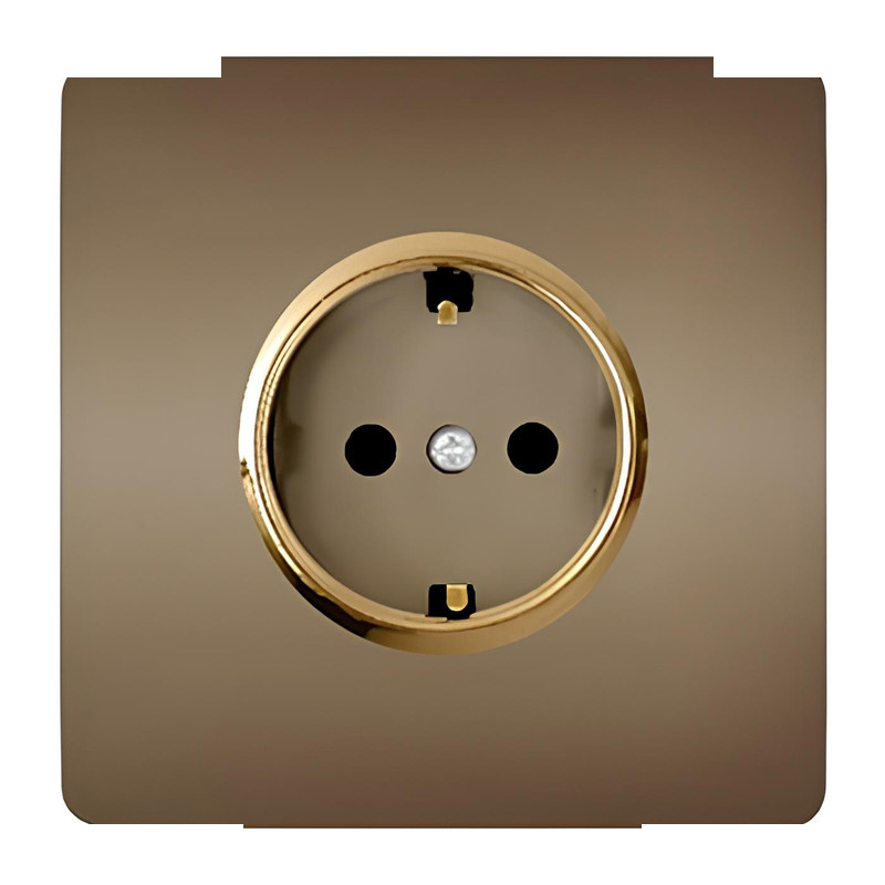 پریز برق ارت دار صنایع آسیا الکتریک مدل کریستال BEI-GLD