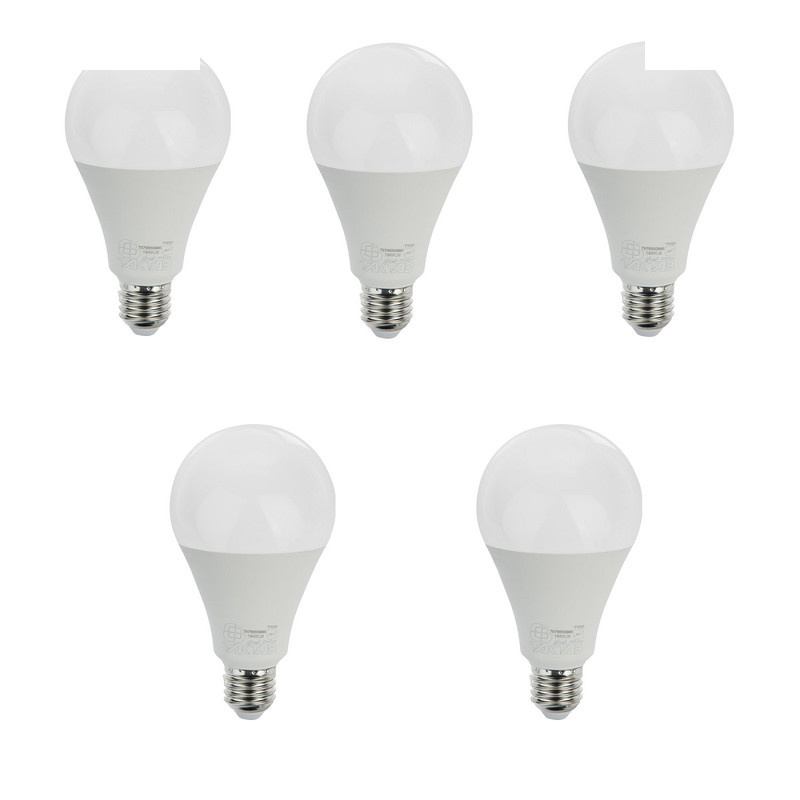 لامپ ال ای دی 20 وات تک تاب مدل حبابی پایه E27 بسته 5 عددی