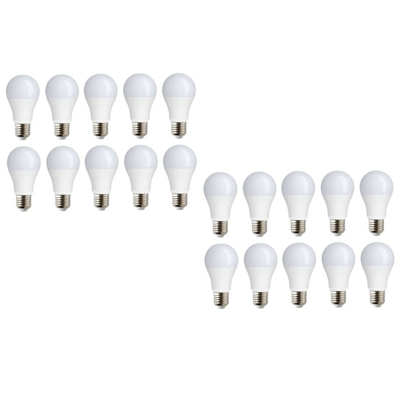 لامپ فوق کم مصرف ال ای دی 10 وات تک تاب مدل حبابی پایه E27 مجموعه 20 عددی