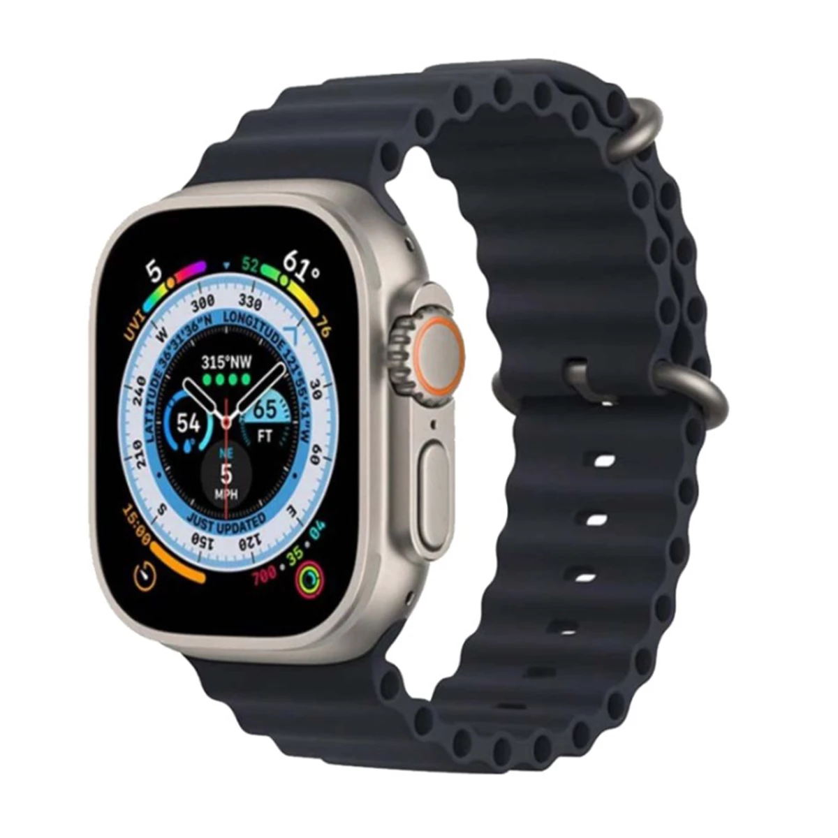 ساعت هوشمند مدل HK11 Ultra Max-بدنه تیتانیوم بند مشکی