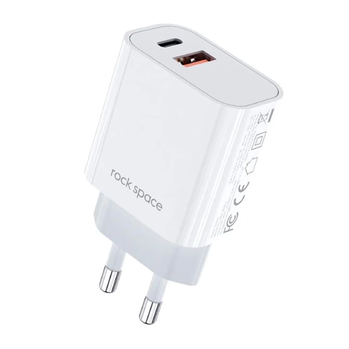 شارژر دیواری راک اسپیس مدل T43 توان 20 وات-سفید