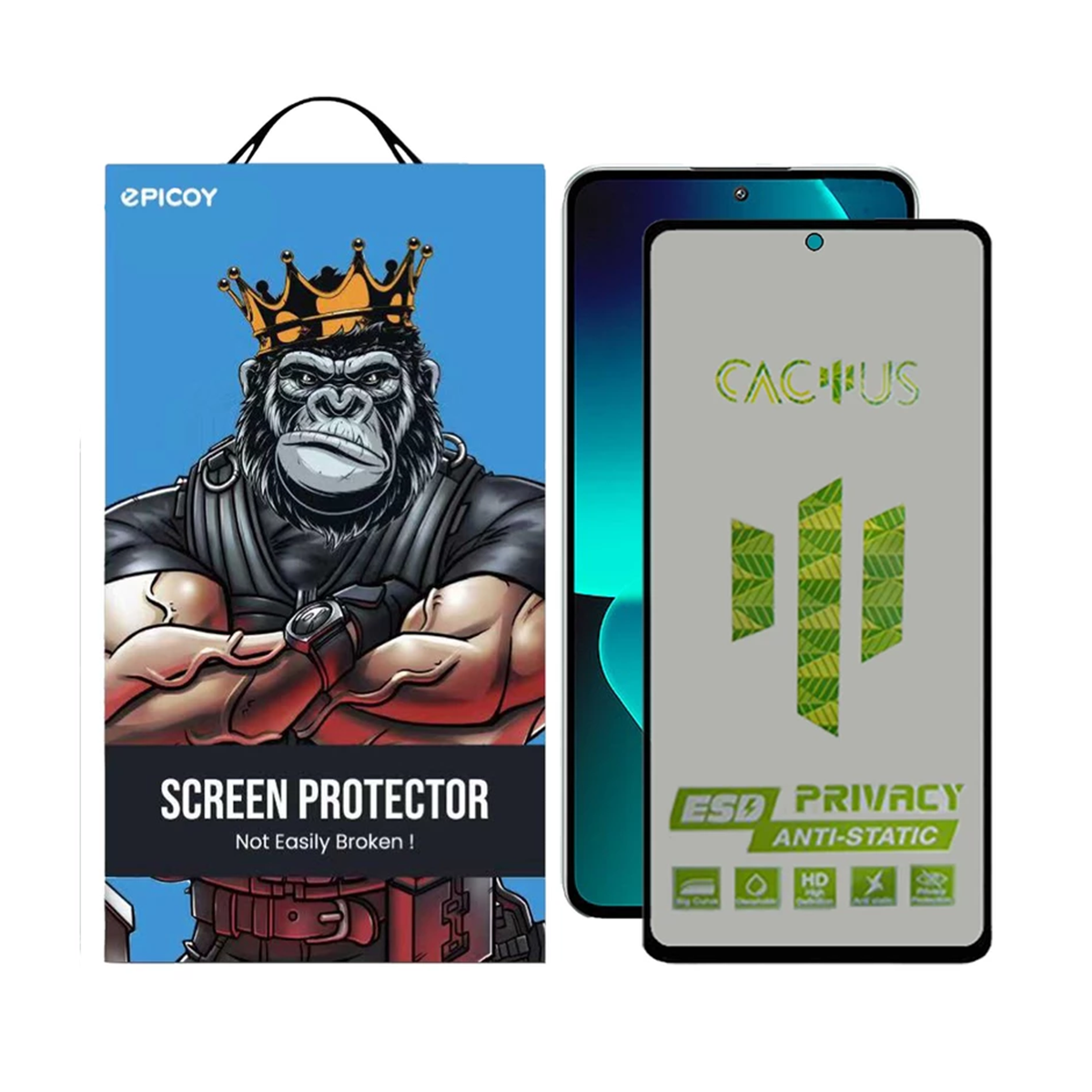 گلس حریم شخصی گوشی شیائومی Poco F5 Pro اپیکوی مدل Cactus-ESD-Privacy گلس حریم شخصی گوشی شیائومی Poco F5 Pro اپیکوی مدل Cactus-ESD-Privacy
