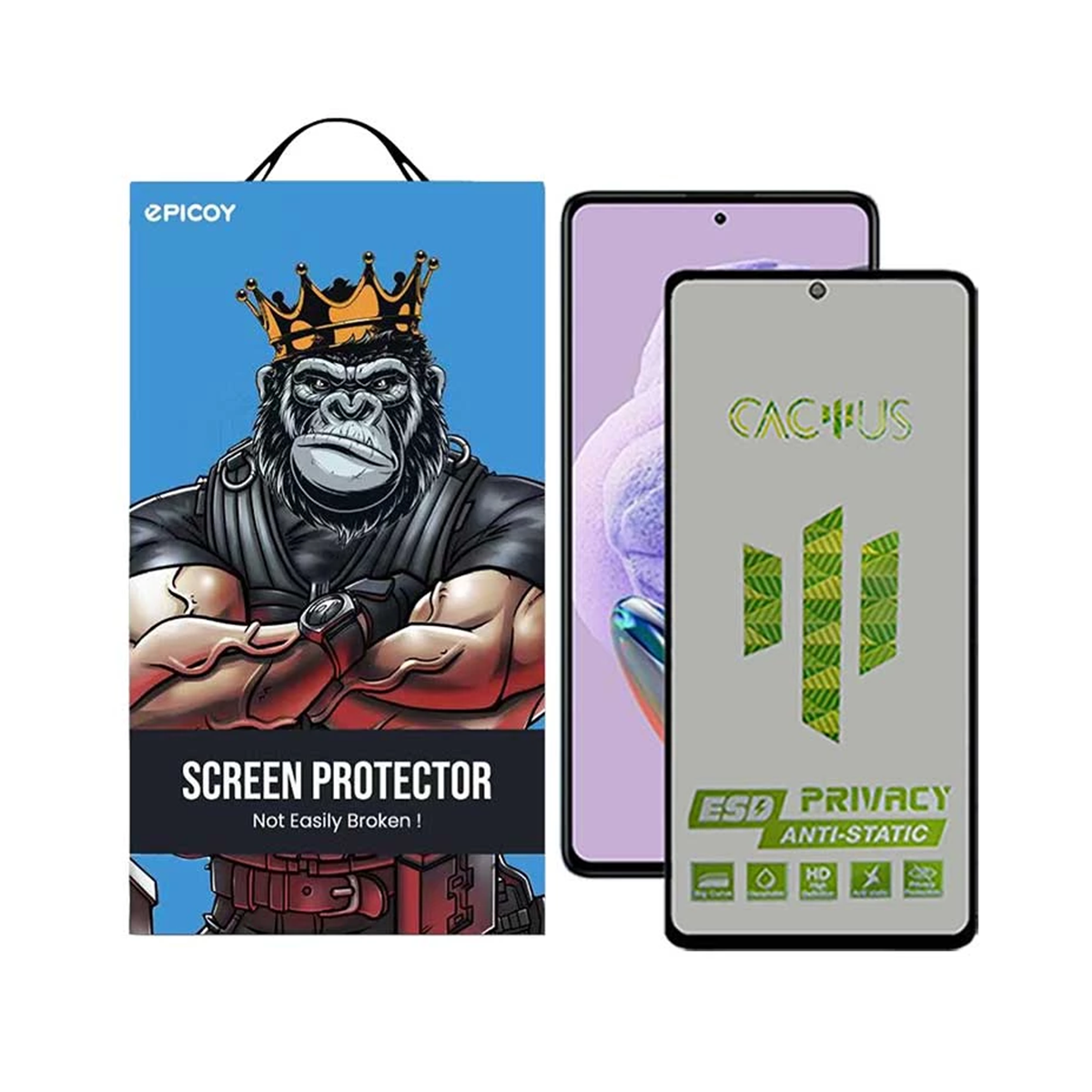 گلس حریم شخصی گوشی شیائومی Redmi Note 12 Pro اپیکوی مدل Cactus-ESD-Privacy