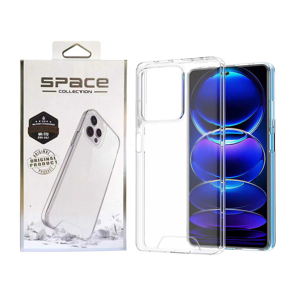 قاب گوشی شیائومی Redmi 12 اسپیس مدل ژله ای-بی رنگ شفاف