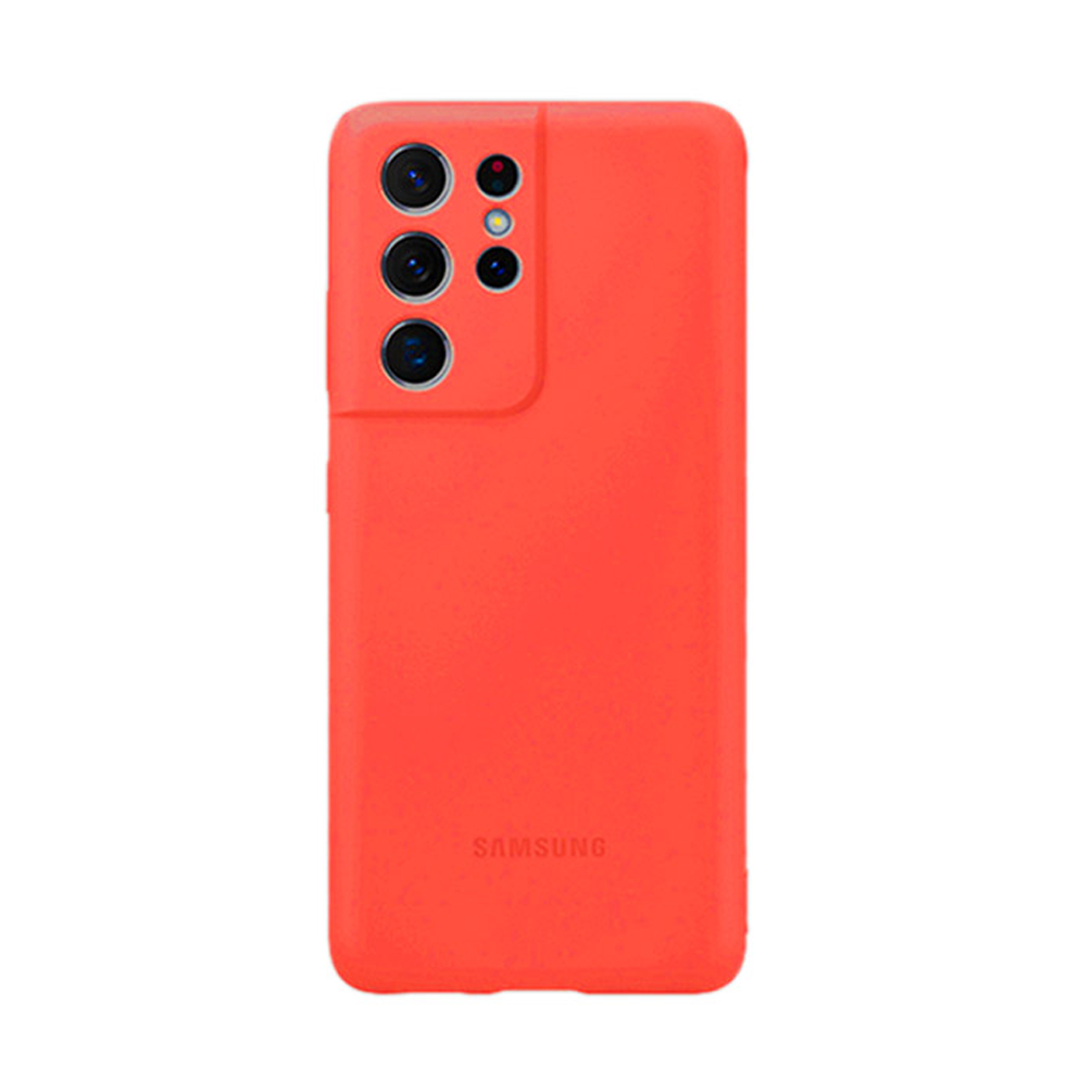 کاور سیلیکونی محافظ لنزدار مناسب برای گوشی موبایل سامسونگ Galaxy S21 Ultra-گلبهی