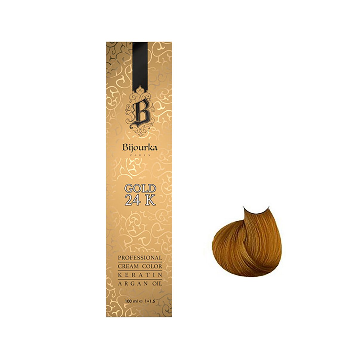 رنگ مو بیجورکا شماره 7-5 حجم 100 میلی لیتر رنگ بلوند طلایی متوسط