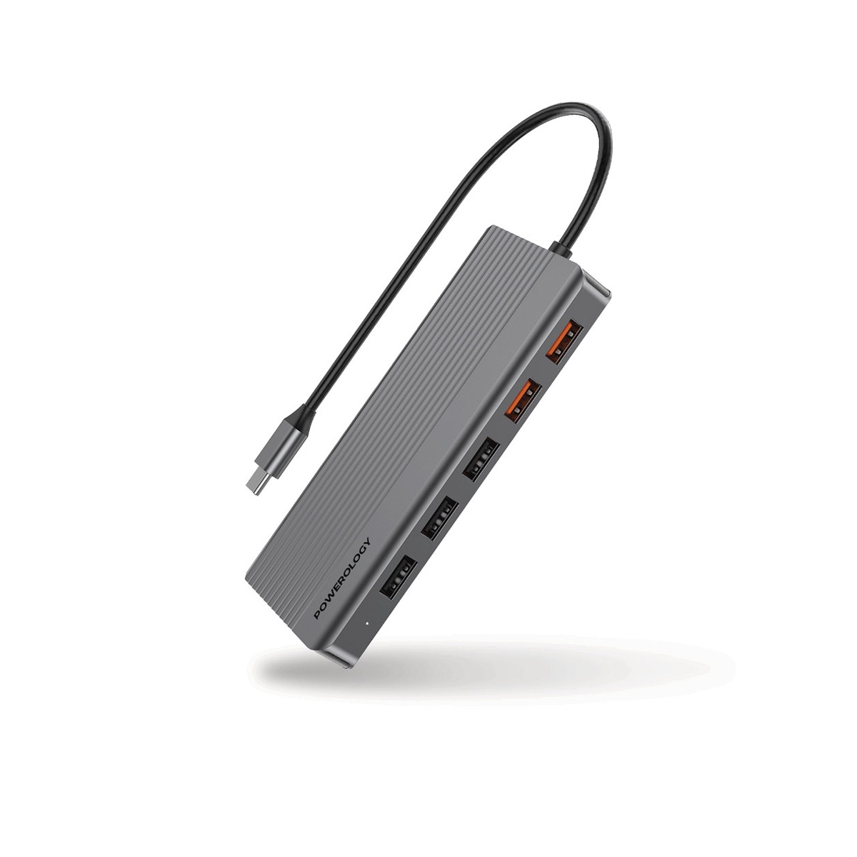 هاب USB-C پاورولوجی 12 پورت مدل P121HBCGY-خاکستری هاب USB-C پاورولوجی 12 پورت مدل P121HBCGY-خاکستری