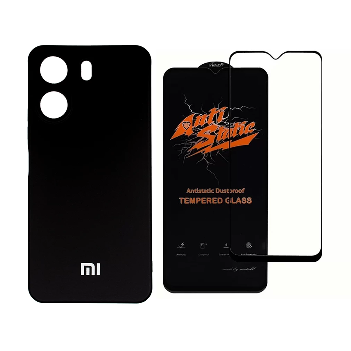 قاب گوشی پوکو C65 مدل سیلیکونی به همراه گلس مدل Anti Static