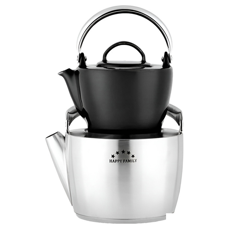 ست کتری و قوری هپی فمیلی مدل MAT گنجایش کتری 2.5 لیتر گنجایش قوری 1 لیتر