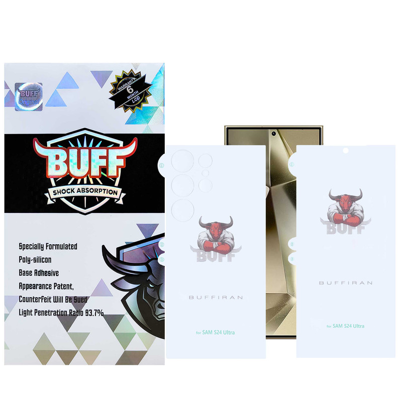 محافظ صفحه نمایش بوف مدل HydroBull-G مناسب برای گوشی موبایل سامسونگ Galaxy S24 Ultra به همراه محافظ پشت گوشی