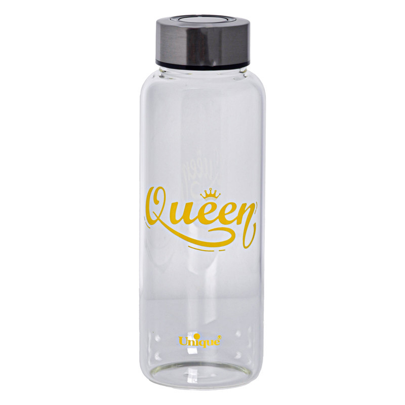 بطری شیشه ای یونیک طرح queen کد 3052 بطری شیشه ای یونیک طرح queen کد 3052