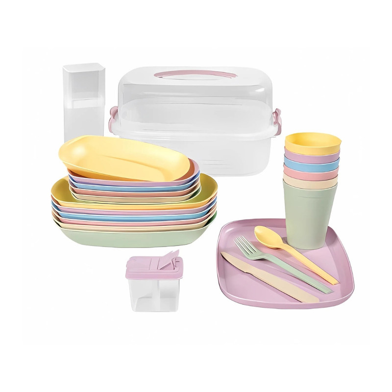 سبد پیک نیک 42 پارچه لیمون مدل پاستیلی کد 2438