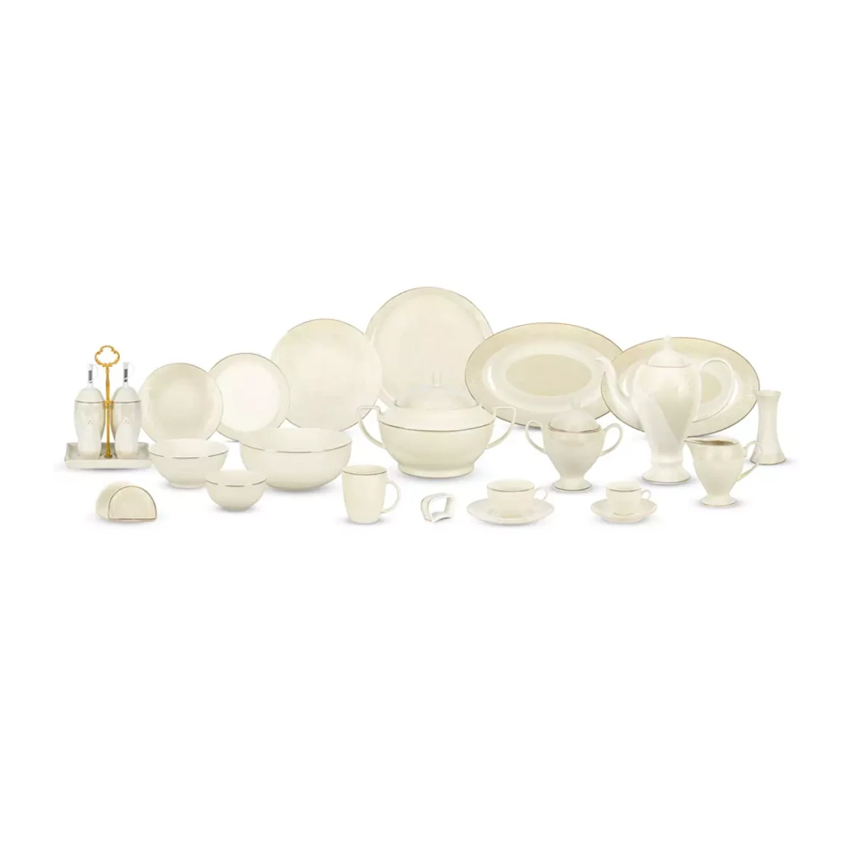 سرویس غذاخوری نیوبن 144 پارچه چینی پردیس مدل ویلیام 4007B-طلایی