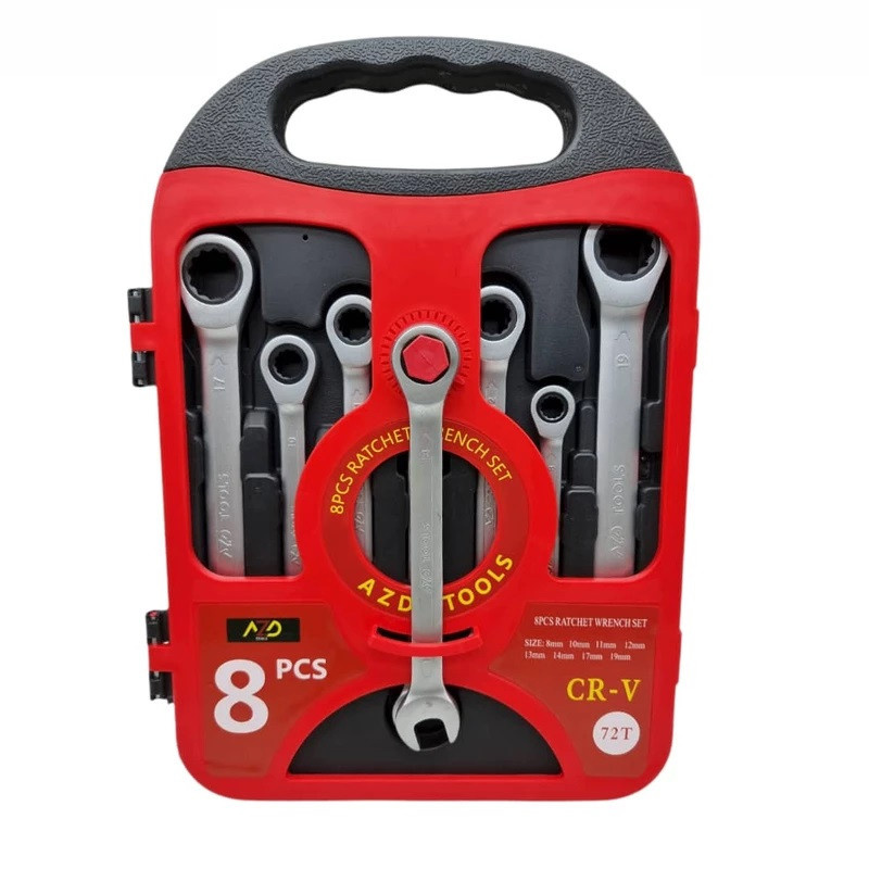 آچار یکسر تخت و یکسر رینگی ای زد دی مدل SMT-8PCS-RATCHETWERECH SET مجموعه 8 عددی آچار یکسر تخت و یکسر رینگی ای زد دی مدل SMT-8PCS-RATCHETWERECH SET مجموعه 8 عددی