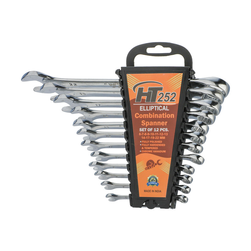 آچار یکسر تخت و یکسر رینگی اچ تی 252 مدل پلکانی مجموعه 12 عددی آچار یکسر تخت و یکسر رینگی اچ تی 252 مدل پلکانی مجموعه 12 عددی