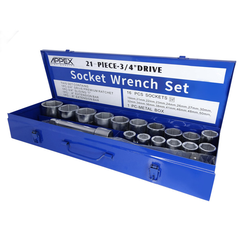 آچار بکس اپکس مدل MMA-AX-16PCSB مجموعه 21 عددی آچار بکس اپکس مدل MMA-AX-16PCSB مجموعه 21 عددی