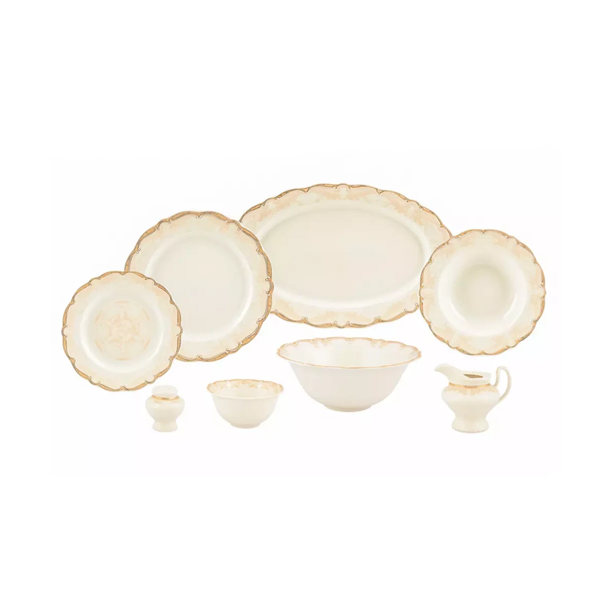 سرویس غذاخوری نیوبن 30 پارچه چینی پردیس مدل همیلتون مارتا-رز گلد