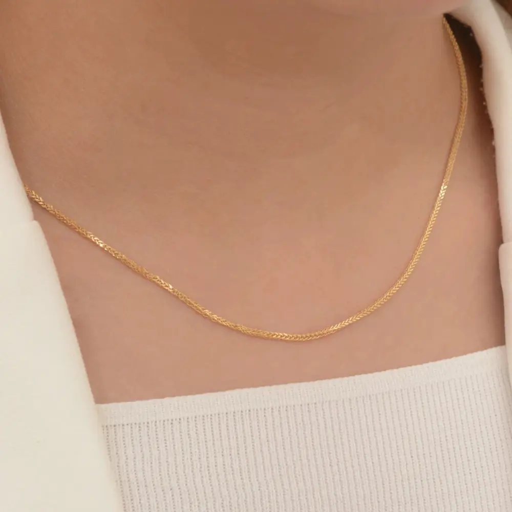 زنجیر طلا 18 عیار زنانه طرح میرو سایز 40 کد 348 زنجیر طلا 18 عیار زنانه طرح میرو سایز 40 کد 348