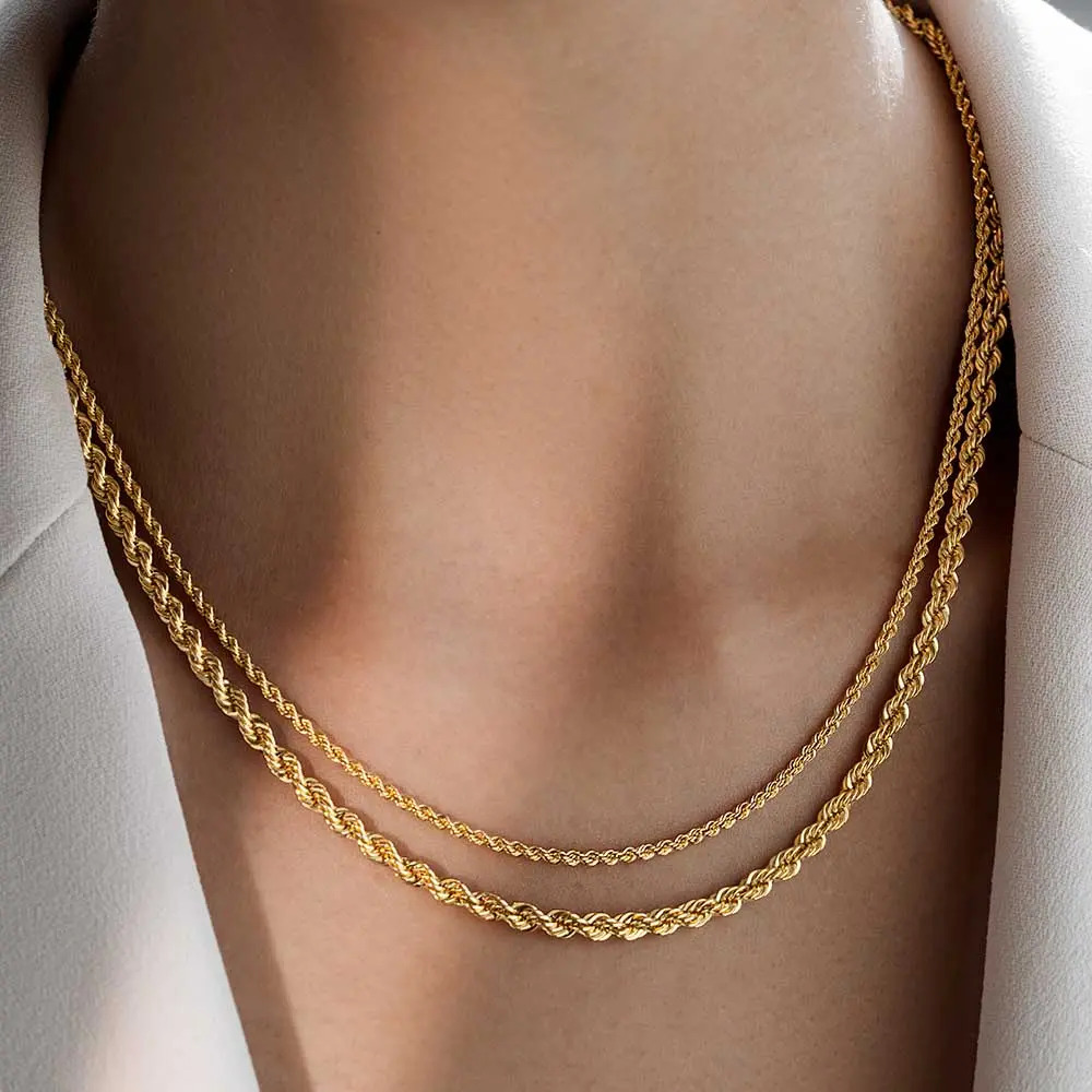 زنجیر طلا 18 عیار زنانه طنابی سایز 40 کد 508 زنجیر طلا 18 عیار زنانه طنابی سایز 40 کد 508