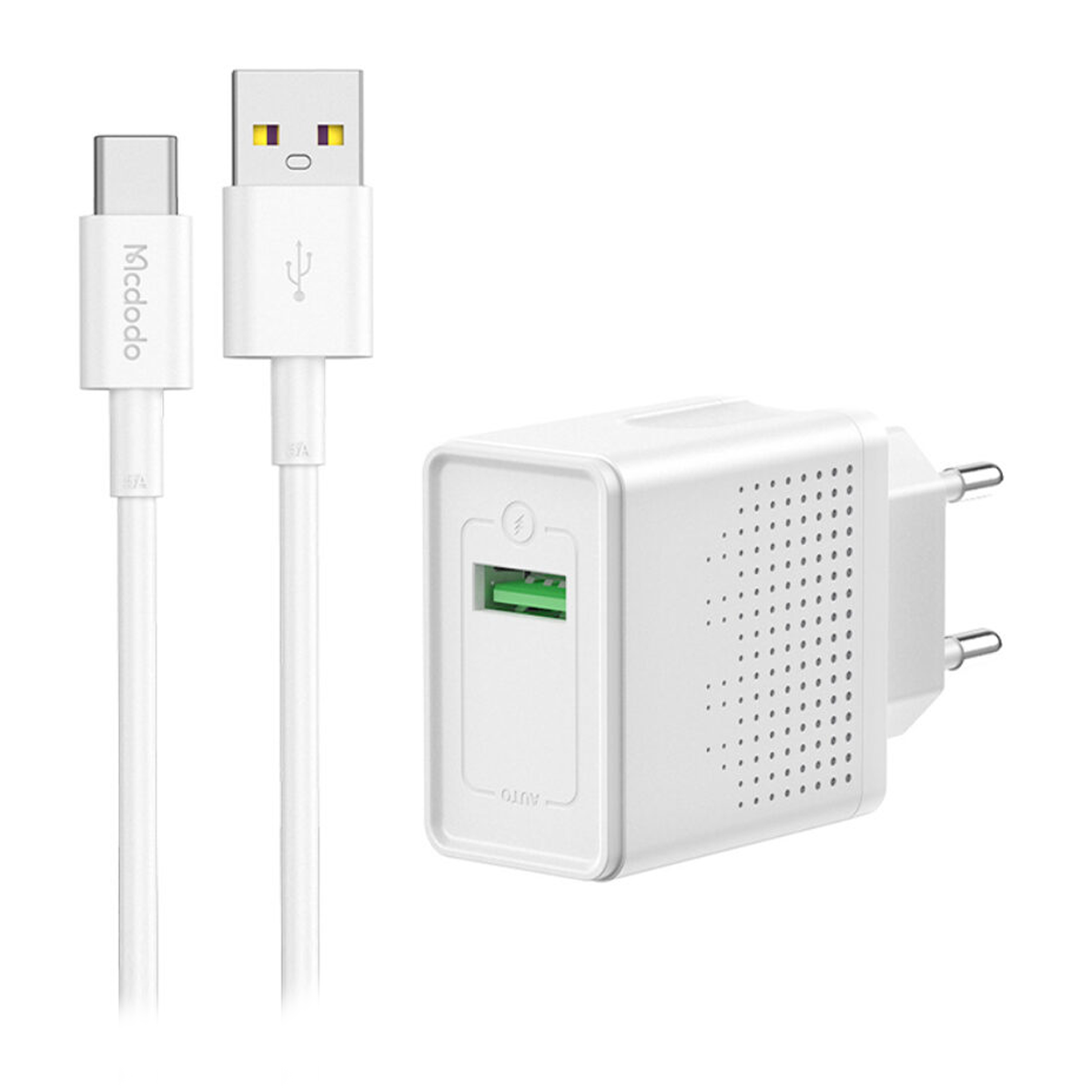 شارژر دیواری مک دودو مدل CH-5750 توان 18 وات به همراه کابل USB-C-سفید