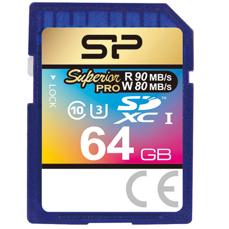 کارت حافظه SDXC سیلیکون پاور مدل Superior Pro کلاس 10 استاندارد UHS-I U3 سرعت 90MBps ظرفیت 64 گیگابایت کارت حافظه SDXC سیلیکون پاور مدل Superior Pro کلاس 10 استاندارد UHS-I U3 سرعت 90MBps ظرفیت 64 گیگابایت