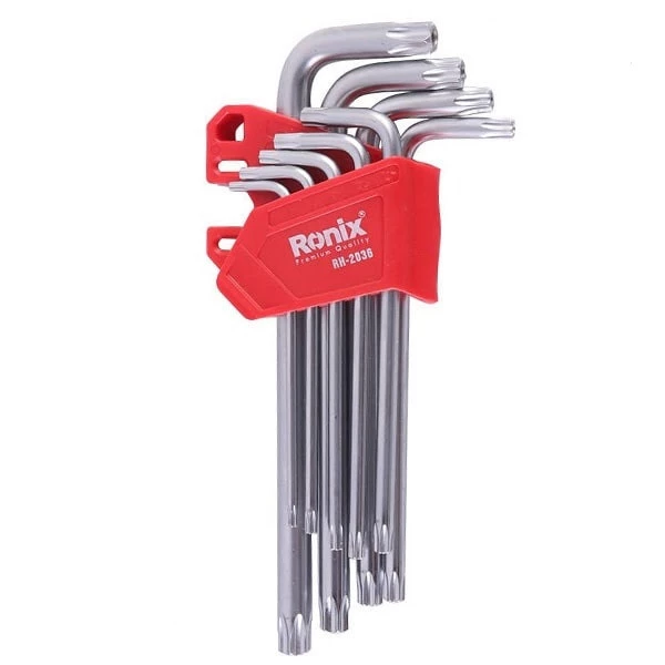 ست آچار آلن ستاره ای رونیکس 9 عددی مدل 2036-RH-چند رنگ 