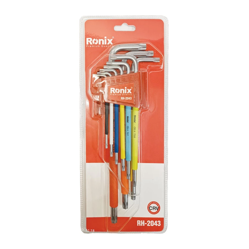 ست آچار آلن ستاره ای رونیکس 9 عددی مدل RH-2043-چند رنگ 