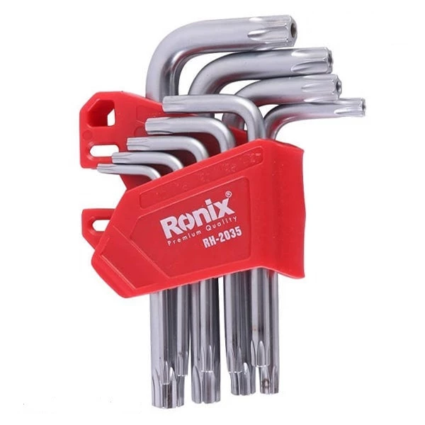 ست آچار آلن ستاره ای رونیکس 9 عددی مدل RH-2035-چند رنگ 