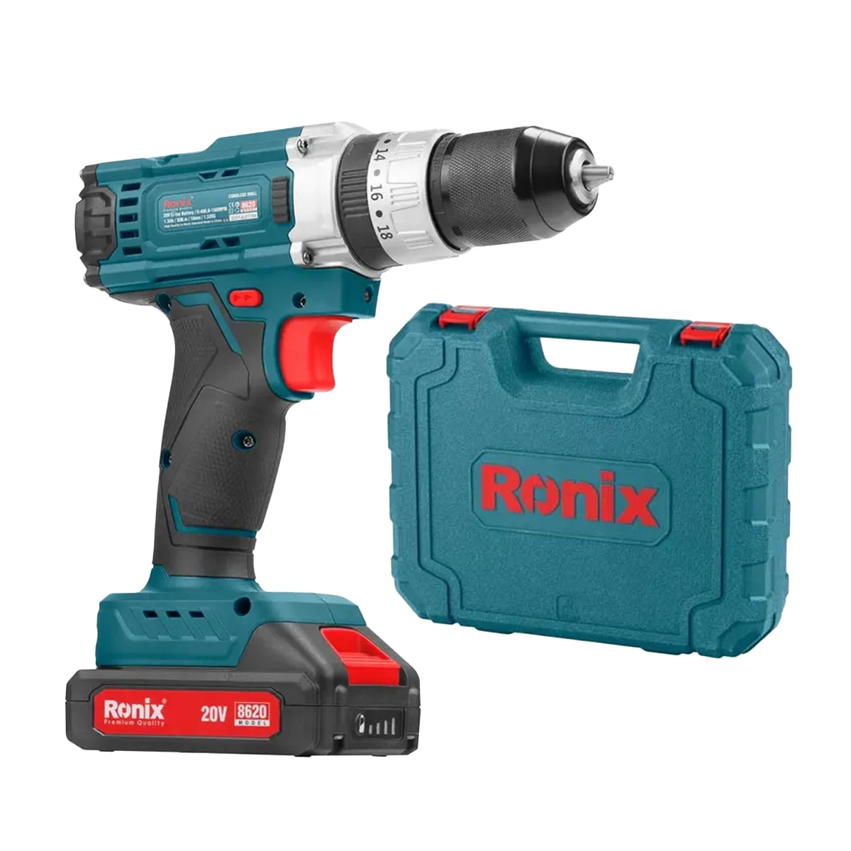 پیچ گوشتی شارژی رونیکس 20 ولت مدل 8620-چند رنگ پیچ گوشتی شارژی رونیکس 20 ولت مدل 8620-چند رنگ