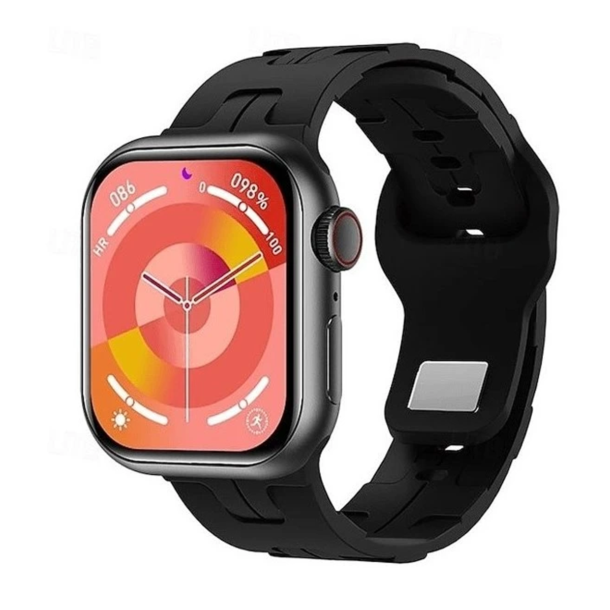 ساعت هوشمند مدل HK9 MINI-بدنه تیتانیوم بند مشکی